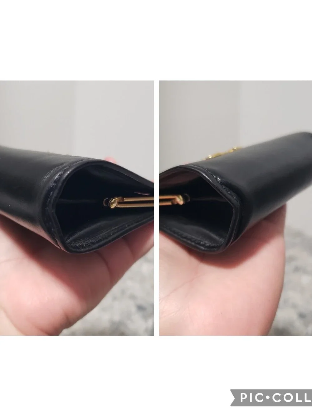 Bally Vintage Kisslock Coin Purse Black Leather Mini Wallet Clasp Pouch